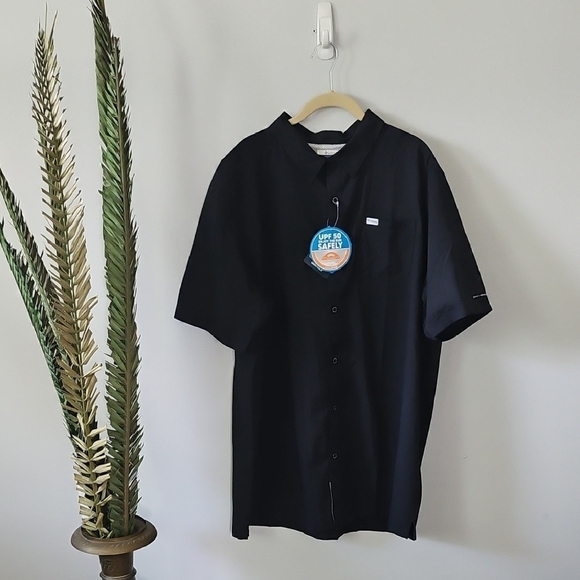Columbia PFG BLack Short Sleeve Button Down NWT - Picture 1 of 13